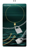 Square Lock S925 Sterling Silver Clavicle Chain Necklace Woman