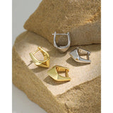 F.I.N.S Texture Geometric Pyramid S925 Sterling Silver Small Ear Buckle