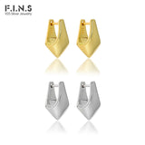 F.I.N.S Texture Geometric Pyramid S925 Sterling Silver Small Ear Buckle