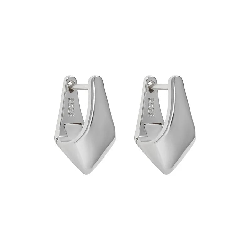 F.I.N.S Texture Geometric Pyramid S925 Sterling Silver Small Ear Buckle