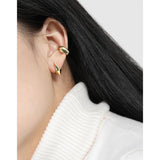 F.I.N.S Texture Geometric Pyramid S925 Sterling Silver Small Ear Buckle