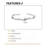 F.I.N.S Original Winding Vines Pure S925 Sterling Silver Open Adjustable Bangle
