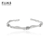 F.I.N.S Original Winding Vines Pure S925 Sterling Silver Open Adjustable Bangle