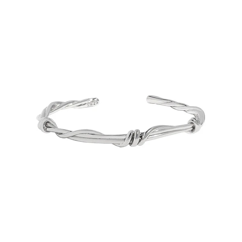 F.I.N.S Original Winding Vines Pure S925 Sterling Silver Open Adjustable Bangle