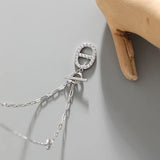 Micro-Inlaid Zircon S925 Silver Necklace Pendant OT Buckle Clavicle Chain