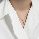 Micro-Inlaid Zircon S925 Silver Necklace Pendant OT Buckle Clavicle Chain