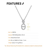 Micro-Inlaid Zircon S925 Silver Necklace Pendant OT Buckle Clavicle Chain
