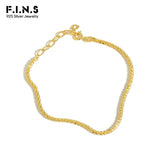 F.I.N.S S925 Sterling Silver Charm Bracelet - Classic Chain Design