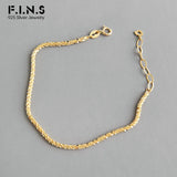 F.I.N.S S925 Sterling Silver Charm Bracelet - Classic Chain Design