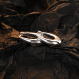 F.I.N.S 925 Silver Geometric Hoop Earrings Retro Minimalist Style