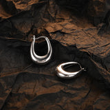 F.I.N.S 925 Silver Geometric Hoop Earrings Retro Minimalist Style