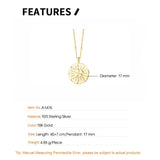 925 Sterling Silver Clover Necklace Round Coin Pendant Fine Jewelry