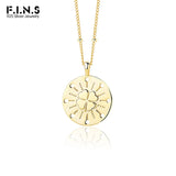 925 Sterling Silver Clover Necklace Round Coin Pendant Fine Jewelry