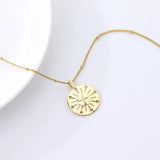 925 Sterling Silver Clover Necklace Round Coin Pendant Fine Jewelry