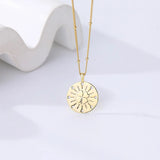 925 Sterling Silver Clover Necklace Round Coin Pendant Fine Jewelry