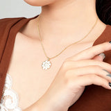 925 Sterling Silver Clover Necklace Round Coin Pendant Fine Jewelry