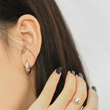 925 Sterling Silver Hoop Earrings Round Circle Geometry Fine Jewelry