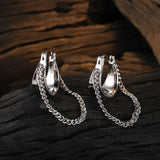 925 Silver Hanging Chain Hoop Earrings for Women
