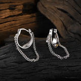 925 Silver Hanging Chain Hoop Earrings for Women