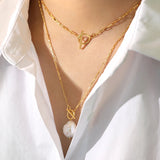 Real S925 Sterling Silver Circle Bar Necklace Chain Choker for Women