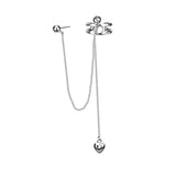 F.I.N.S S925 Silver Tassel Heart Earrings Geometric Hollow Ear Cuffs