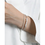 Baroque Pearl Bracelet Double Box Chain Sterling Silver Wedding Jewelry