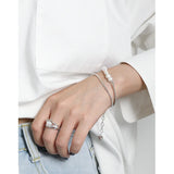 Baroque Pearl Bracelet Double Box Chain Sterling Silver Wedding Jewelry