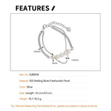 Baroque Pearl Bracelet Double Box Chain Sterling Silver Wedding Jewelry