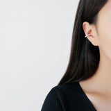 S925 Circle Pearl Clip Earrings Ear Cuff Women 1pc