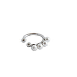 S925 Circle Pearl Clip Earrings Ear Cuff Women 1pc