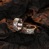 S925 Silver Zircon Hoop Earrings Geometric Lattice Design