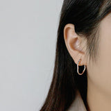 Geometric Hollow Irregular S925 Silver Earrings