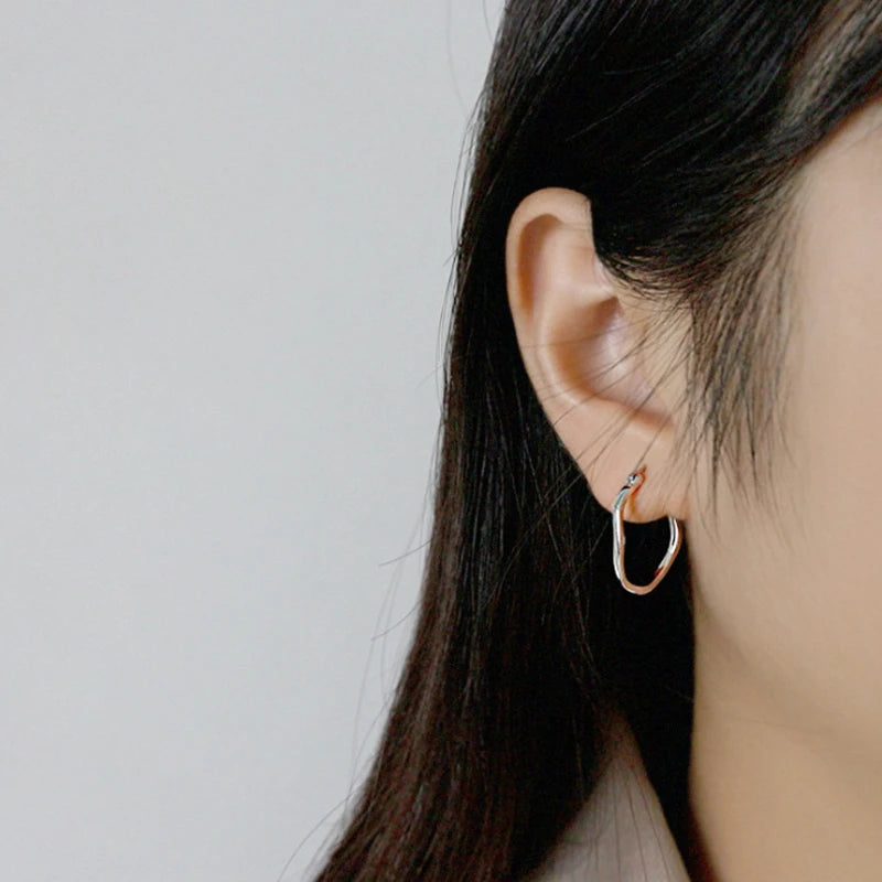 Geometric Hollow Irregular S925 Silver Earrings
