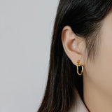 Geometric Hollow Irregular S925 Silver Earrings
