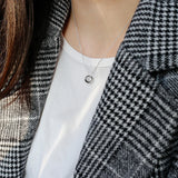 F.I.N.S S925 Sterling Silver Small Circle Necklace for Women