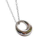 F.I.N.S S925 Sterling Silver Small Circle Necklace for Women