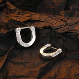 F.I.N.S S925 Sterling Silver U-Shaped Earrings Zircon Inlaid