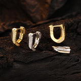 F.I.N.S S925 Sterling Silver U-Shaped Earrings Zircon Inlaid