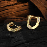 F.I.N.S S925 Sterling Silver U-Shaped Earrings Zircon Inlaid