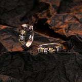 F.I.N.S S925 Silver Relief Beads Hoop Earrings Retro Round Ear Buckle