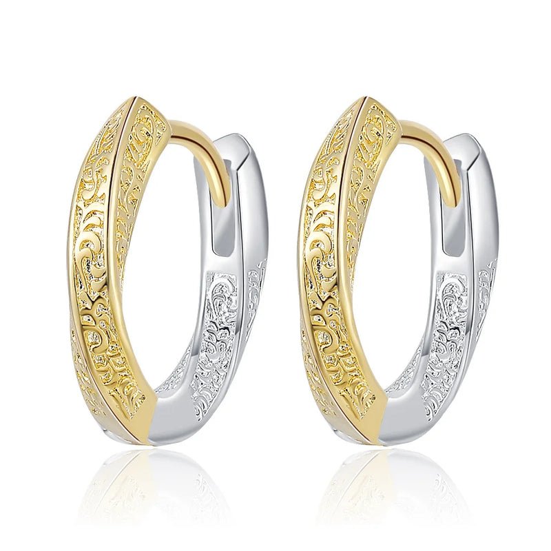 F.I.N.S S925 Twist Relief Hoop Earrings Sterling Silver Round Circle Piercing