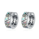F.I.N.S S925 Sterling Silver Abalone Shell Earrings