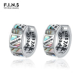 F.I.N.S S925 Sterling Silver Abalone Shell Earrings