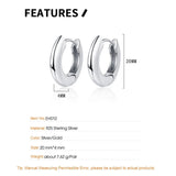 F.I.N.S S925 Sterling Silver Hoop Earrings Women Geometric Circle Ear Buckle