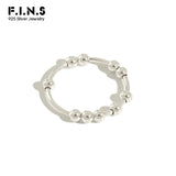 S990 Silver Beads Rings for Women - 990 Ladies Rings