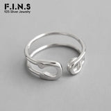 F.I.N.S Double Layered Silver 925 Ring Pin Shaped Sterling Silver Rings