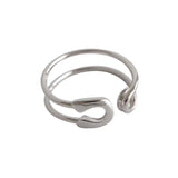 F.I.N.S Double Layered Silver 925 Ring Pin Shaped Sterling Silver Rings