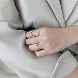 F.I.N.S Double Layered Silver 925 Ring Pin Shaped Sterling Silver Rings