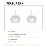 Shell-Shaped Bread Pearl S925 Silver Earrings Piercing Geometric Ear Studs