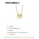 925 Silver Zircon Triple Circular Pendant Necklace Transfer Hoops